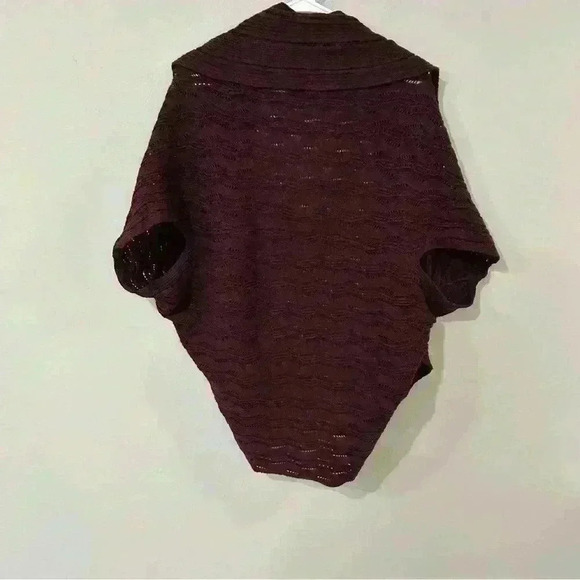 Caslon Oversized Knit Burgundy Maroon Cocoon Chunky Knit Cardigan Size Small - Picture 6 of 8